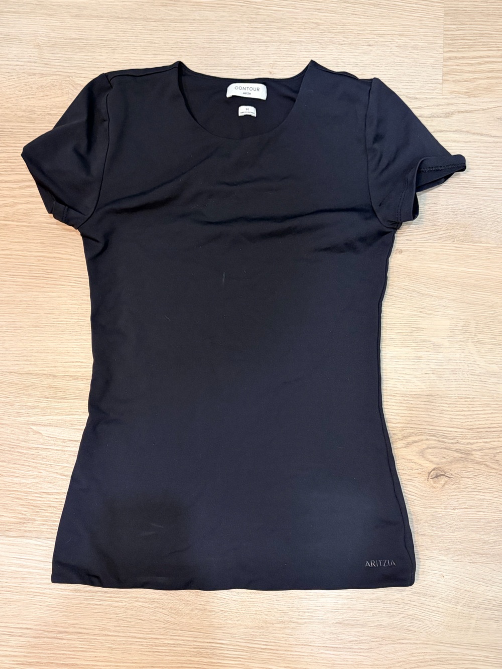 Aritzia Black Short-Sleeve Crewneck Tee